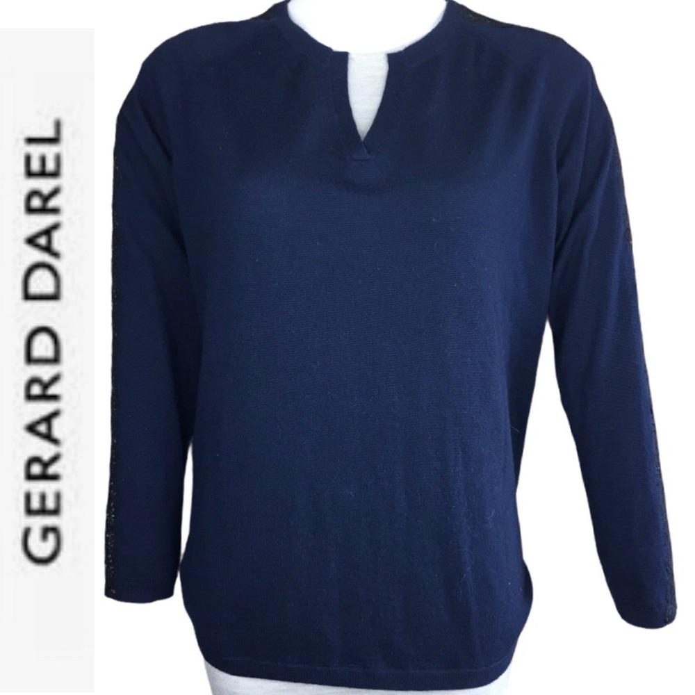 Gerard Darel Paris 100%Wool Blue Pullover Sweater